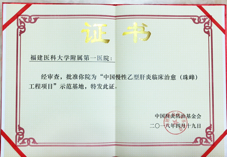 中国慢乙肝临床治愈（珠峰）项目全国首批示范基地落户我肝病中心